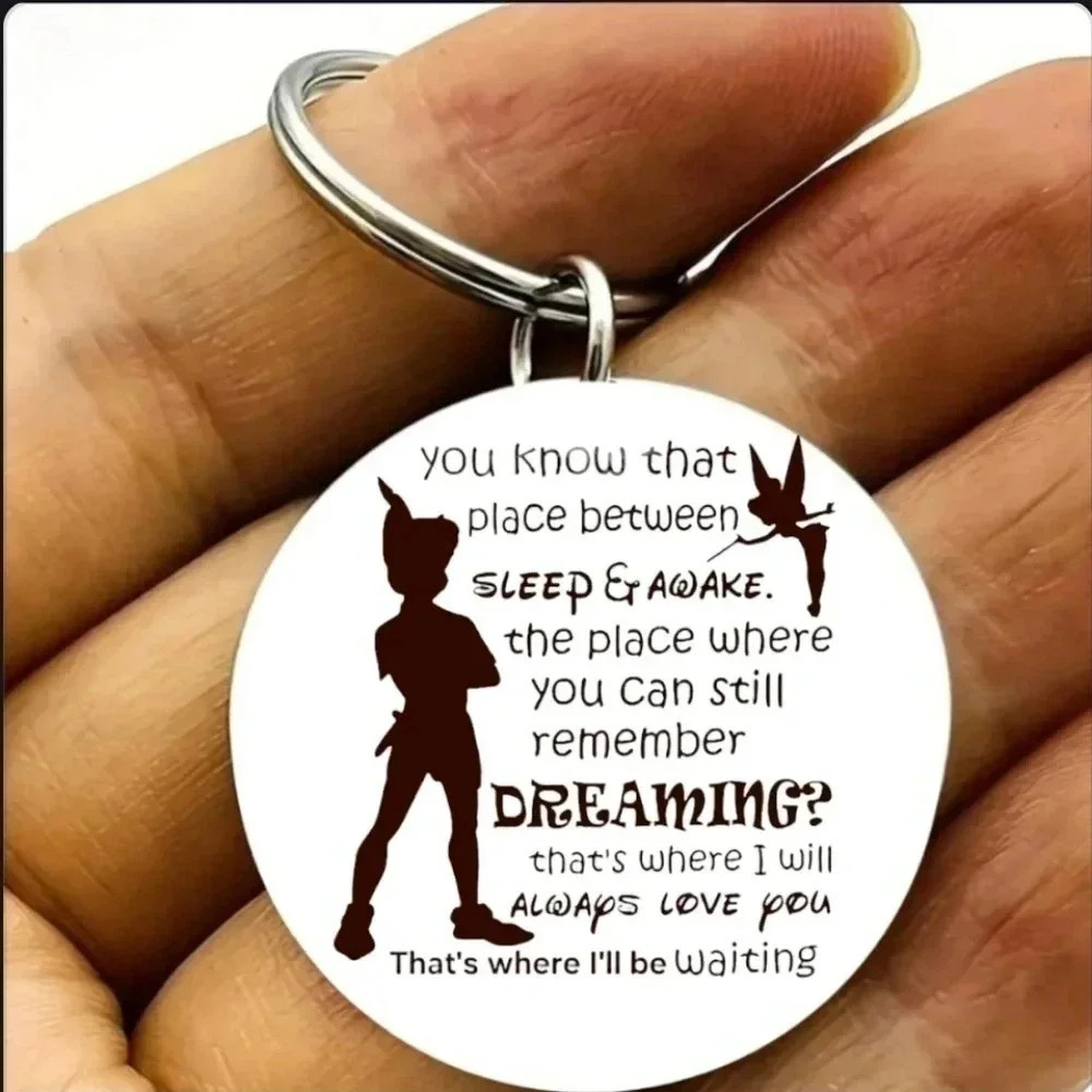 Peter pan inspiration love sweet quote keychain